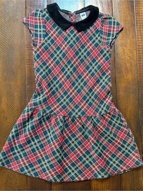 Janie and Jack Red and Green Plaid Dress size 7